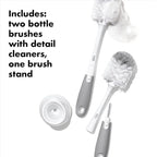 OXO Tot Bottle Brush with Nipple Cleaner and Stand – Gray, 2-Pack