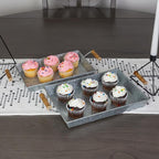 AuldHome Design Galvanized Farmhouse Trays (Set of 2, Small & Medium); Farmhouse Decor Rectangular Trays w/Handles