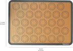 Amazon Basics Silicone Baking Mat for Macarons, Non-Stick, Food Safe, Reusable, Oven-Safe, 16.5" x 11.6", Beige/Gray, 2-Pack