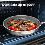 LOLYKITCH 7 QT & 12 Inch Ceramic Nonstick Pan Set – Tri-Ply Stainless Steel Large Sauté Pan with Lid & Frying Pan – Removable Handle for Easy Storage, PFOA-Free, Induction & Oven Safe