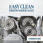 Farberware Dishwasher Safe Nonstick Cookware Pots and Pans Set, 15 Piece, Pewter