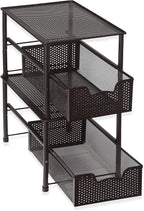 Simple Houseware Stackable Under Sink Cabinet Sliding Basket Organizer Drawer, Bronze