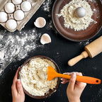 Silicone Spatula 3‑Piece Set Heat Resistant 600°F Non‑Stick Rubber Spatulas with Stainless Steel Core ALLWIN HOUSEWARE Large Spatula, Spoonula & Mini Spatula for Cooking & Baking, Orange