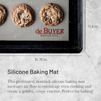 de Buyer AIRMAT Perforated Silicone Baking Mat - 15.75” x 11.8” - Perfect for Bread, Tarts, Croissants & Choux Paste - Easy to Clean