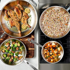 All-Clad D3® Stainless Steel 12 inch Frying Pan With Lid- Made in the USA- The Original Bonded Professional Cookware- Oven Safe & Induction Compatible