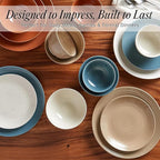 Sango Siterra Painter's Palette 16-Piece Stoneware Dinnerware Set - Service for 4, Ceramic Plates and Bowls Sets, Chip Resistant, Rustic Dishware, Microwave & Dishwasher Safe Kitchen Dishes