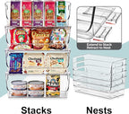 Sorbus Stackable Storage Bins Open Front, Clear Stackable Storage Bins, Pantry Bins for Storage and Organization, Acrylic Stackable Bins for Kitchen, Clear Pantry Organizer Bins (Small Wide 4 Pack)