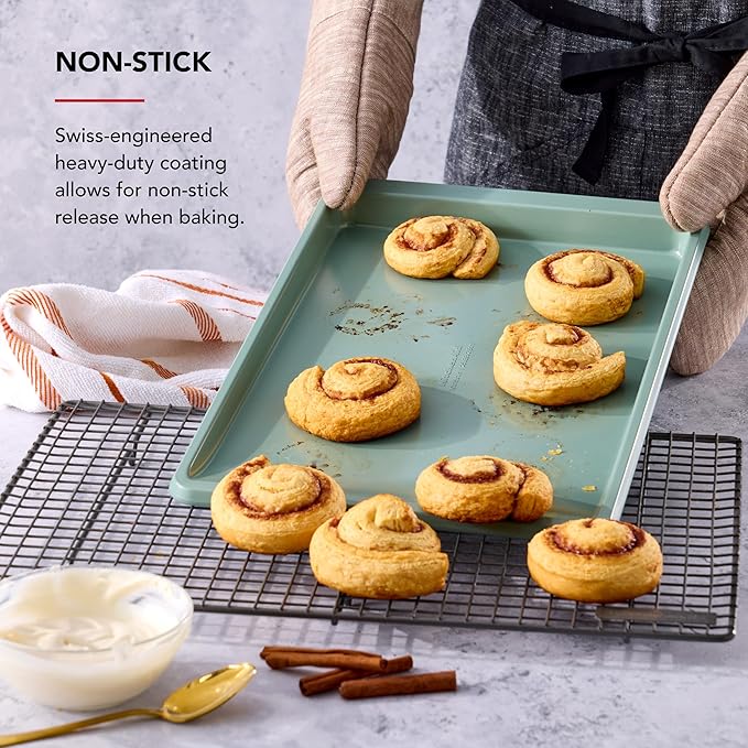 KitchenAid Nonstick Swiss Engineered Aluminized Steel Cookie Slider, Dishwasher Safe, 10 x 15 Inch, Cardamom