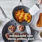 GreenPan Paris Pro Hard Anodized Healthy Ceramic Nonstick, 10" and 12" Frying Pan Skillet Set, PFAS-Free, Dishwasher Safe, Grey