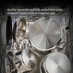 Hestan ProBond Luxe TITUM Nonstick Skillet, 11-Inch Professional Clad Stainless Steel, ProCore Tri-Ply Clad Construction, Polished Exterior, Induction & Oven Safe