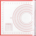 Yansumi silicone pastry non stick baking mat with measurement fondant mat with three sizes for silicone baking mat, counter mat, dough rolling mat,fondant/pie crust mat (Red, 24"L x 16"W)