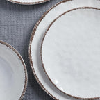 LEHAHA Farmhouse White Melamine Plates and Bowls Set, White dishes Rustic Farmhouse Dinnerware Set, Lightweight Melamine Dishes Set for 4, Perfect for RV, Camper, Dishwasher Safe