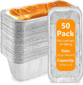 Mini Loaf Pans 1Lb 50 Packs,Heavy Duty Aluminum Foil Disposable Bread Baking Pan Bread Tins for Baking Breads,Cakes,Meatloafs Size-8"x 3.5" x 2.5" (50 Packs)