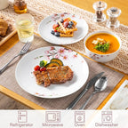 VEWEET Porcelain Dinnerware Sets for 4, 12 Pieces Plates and Bowls Set with Pink Floral, Kitchen Dishes Set Dining Ware for Family, Microwave and Dishwasher Safe, Series ANNIE
