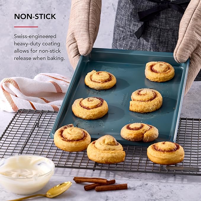 KitchenAid Nonstick Swiss Engineered Aluminized Steel Cookie Slider, Dishwasher Safe, Agave, 10x15 Inch