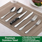 49 Pieces Silverware Sets With Organizer And Steak Knives,Stainless Steel Flatware Sets Service For 8 Person For Home Kitchen,Tableware Cutlery Sets,Includes Knife Spoon and Forks Sets