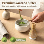 Matcha Kit Whisk Set (7 Pcs) - Complete Matcha Set, Matcha Bowl with with Bowl, Whisk and Holder, Bamboo Spoon/Scoop, Scoop Rester and Sifter incl. Booklet