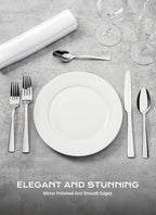 45-Piece Flatware Sets, Silverware Set for 8, Durable Stainless Steel Tableware in Ergonomic Design Size and Weight, Kitchen Utensils Set with Steak Knives, Rust-proof, Dishwasher Safe