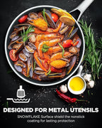 Non Stick Frying Pans with 2 Lids, 8+10+12 inch, Hybrid Frying Pans Set Nonstick,Skillets Stainless Steel Fajita, Dishwasher & Oven-Safe, Induction Compatible Cooking Pan, PFOA Free Cookware
