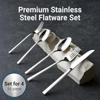 Essen Flatware Set for 4, 20-Piece 18/10 Stainless Steel Silverware Set, Modern Cutlery Set with Mirror Finish, Dishwasher Safe Kitchen Utensil Set, Mother’s Day Gift