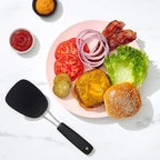 OXO Good Grips Large Silicone Flexible Turner & 65191 Good Grips Nylon Flexible Turner, Black