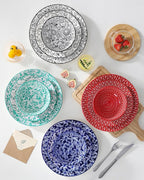 vancasso SELENE Plates and Bowls Set for 4, 12 Pieces Dinnerware Sets, Mircowave and Dishwasher Safe Dishes Set, Porcelain Muted Dinnerware