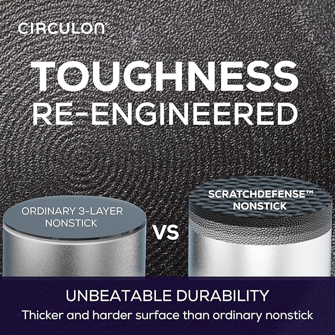 Circulon A1 Series with ScratchDefense Technology Nonstick Induction Stockpot with Lid, 8 Quart, Graphite