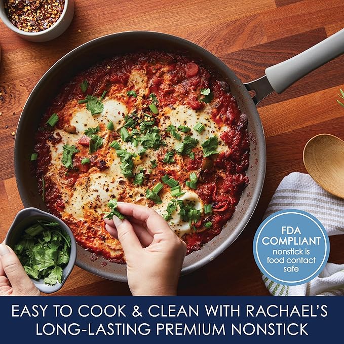 Rachael Ray Cook + Create Nonstick Frying Pan/Skillet, 12.5 Inch, Gray