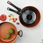 Farberware Glide Ceramic Nonstick Saute Pan / Frying Pan / Fry Pan with Lid and Helper Handle - 4 Quart, Black