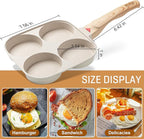 MyLifeUNIT Egg Frying Pan, 4-Cup Egg Pan Nonstick, Fried Egg Pan Skillet for Breakfast, Pancake, Hamburger, Sandwiches, Suitable for Gas Stove & Induction Cookware(White)