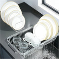 Dish Drying Rack Over The Sink, Stainless Steel Dish Racks for Kitchen Counter, Expandable Drainer for Kitchen Sink Organizer, 2-in-1 Extend Drain Basket and Plates Holder for Utensil Storage