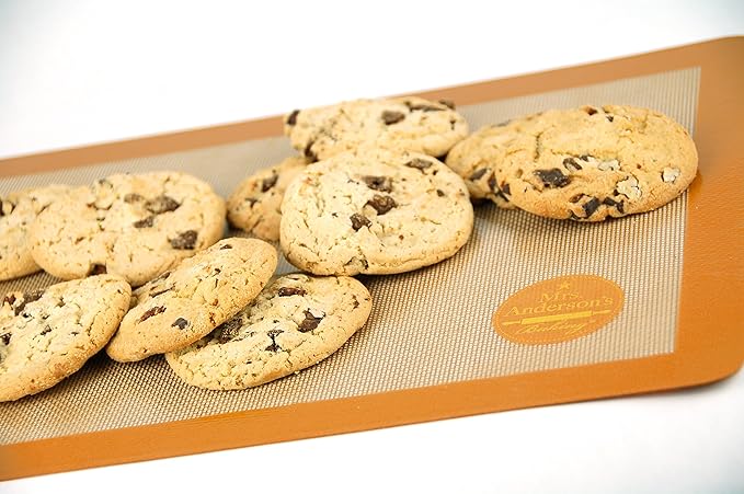 Mrs. Anderson's Baking Non-Stick Silicone Baking Mat - Reusable Oven Liner & Pastry Mat - For Breads, Cookies, Roasting & More - Baker’s Essentials - Heat-Resistant to 480°F - Half-Size Baking Mat