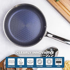 Viking Hybrid Plus 3-Ply Ceramic Nonstick Frying Pan, Made without PFAS, 8-Inch Induction Cookware, Metal Utensil Safe, Oven Safe to 500F
