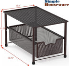 Simple Houseware Stackable Under Sink Cabinet Sliding Basket Organizer Drawer, Bronze