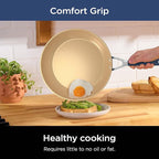 Ninja Ceramic Cookware Set, Extended Life 11-Piece Kitchen Cookware Sets with Comfort Grip, Nonstick Fry Pans, Pots, PTFE Free, Oven & Dishwasher Safe, Stovetop Compatible, Navy Blue, CW49011