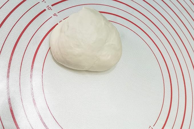 Yansumi silicone pastry non stick baking mat with measurement fondant mat with three sizes for silicone baking mat, counter mat, dough rolling mat,fondant/pie crust mat (Red, 24"L x 16"W)