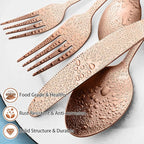 LIANYU 20 Piece Matte Copper Silverware Set, Stainless Steel Copper Flatware Cutlery Set for 4, Fancy Kitchen Utensil Tableware for Home Restaurant Party, Satin Finish, Dishwasher Safe