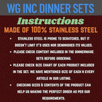 Stainless Steel Dinnerware Set of 32 Pcs (Dinner Plates, Cups, Dishes, Bowls) Metal Dinnerware Sets, Dishwasher Safe, Reusable Dinner Set for Home Kitchen Camping - Service for 4