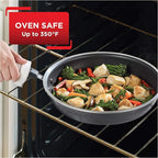 T-fal Signature Nonstick Cookware Set 12 Piece Oven Safe 350F Pots and Pans, Dishwasher Safe Black
