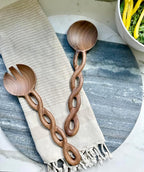 Salt & York Handcrafted Walnut Salad Tongs – Wooden Serving Utensils for Tossing & Serving Salad or Pasta – Natural Wood Kitchen Tools & Gift for Home Entertainers