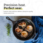 Lodge Seasoned Cast Iron Skillet - PFAS-Free, Non-Toxic Cookware - Use with an Oven, Stove, Grill, or Campfire - Naturally Non-Stick & Oven Safe - 13.25 Inches
