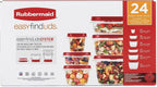 Rubbermaid Assorted Food Storage Container Set - Case of: 1; Each Pack Qty: 24; Total Items Qty: 24