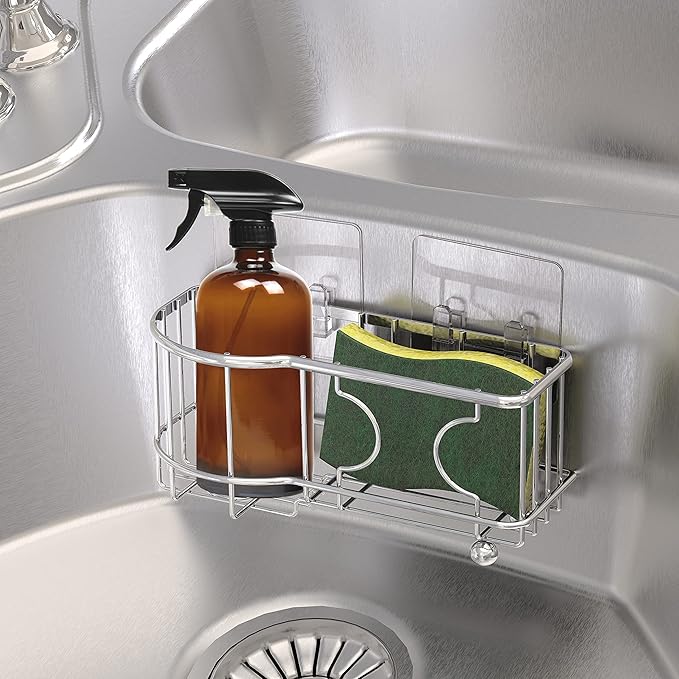 Simple Houseware Kitchen Sponge Holder with Adhesive Hooks
