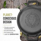 Victoria Cast Iron Round Skillet with Double Loop Handles, Made in Colombia, 10 Inches
