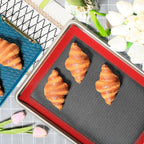 Silicone Baking Mat with Microperforated, 2 PCS Perforated Baking Mats/Oven Liners for 13" x 18" Half Sheet Pan, Reusable Air Mesh Silicone Mat for Cookie/Eclair/Bread/Pizza/Pastry
