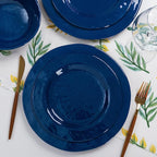 LEHAHA Blue 18-Piece Dinnerware Place Setting, Melamine Dishes for Indoor and Outdoor Dining, BPA Free, Reusable, Lightweight, Dishwasher Safe, Not Microwaveable