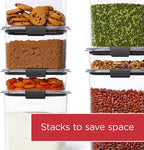 Rubbermaid Brilliance 16-Cup Airtight Food Storage Container with Lid Clear/Grey - optimal for pantry organization flour sugar and food storage