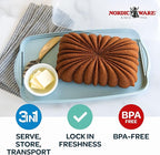 Nordic Ware Loaf Cake Keeper, Blue,12.8"L x 7.3"W x 4.6"H