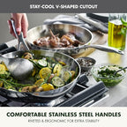 GreenPan Valencia Pro Tri-Ply Stainless Steel 8", 9.5" & 11" Frying Pan Skillet Set, Induction Ready, Mirror Finish, Dishwasher Safe & Oven/Broiler Safe to 600F, Compatible with All Cooktops