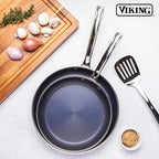 Viking Hybrid Plus 3-Ply Ceramic Nonstick Frying Pan, Made without PFAS, 12-Inch Induction Cookware, Metal Utensil Safe, Oven Safe to 500F